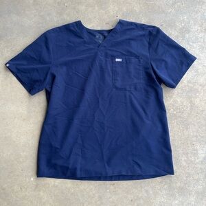 FIGS Women’s Catarina Three-Pocket Scrub Top Navy Blue Size 2XL
